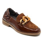 Softwaves mocassin bruin lak / daim 8.35.12